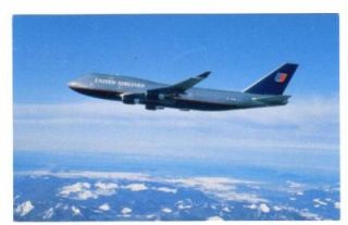 united airlines boeing 747 400 postcard