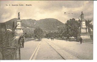 Avenida Colon Bogota Colombia vintage postcard