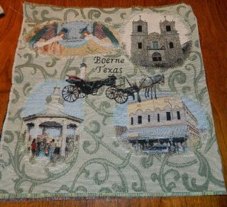 Boerne Texas Horse Drawn Carriage Church Tapestry Fabric Material 