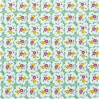 Red Rooster Cotton Fabric Green Pink White Calico FQs