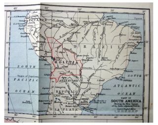 1881 Eastern Bolivia Gran Chaco Colour Map Cocoa Coffee Tobacco 7 