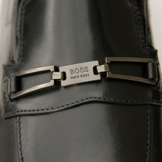 HUGO BOSS Black Buckle Bit Loafers Dress Shoes 6 39 24 Mens UK 5 
