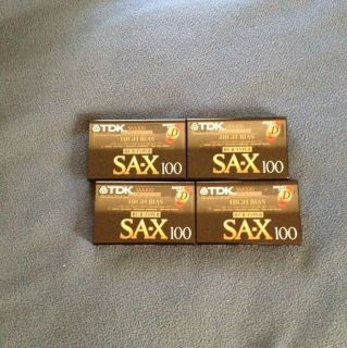 Lot of 4 TDK SA x 100 Blank Audio Cassettes SEALED