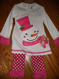 New Emily Rose Size 7 Snow Man Holiday Dress Pants Outfit