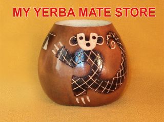 Yerba Mate Kit Artisan Gourd Bombilla Monkey 