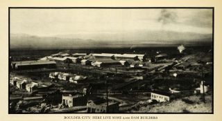 1932 Print Boulder City Hoover Dam Nevada Landscape Terrain Clark Las 