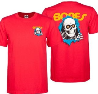    School Powell Peralta T Shirt Bones Brigade Ripper Tee Shirt Red XL