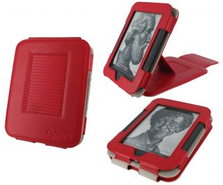 rooCASE Red Multi View Leather Case Cover for Nook Simple Touch