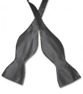 Antonio Ricci Self Tie Bow Tie Solid Charcoal Grey Color Mens Bowtie 