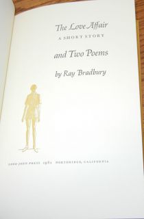 Bradbury SIGNED Ltd   The Love Affair, a Short Story, and Two Poems 