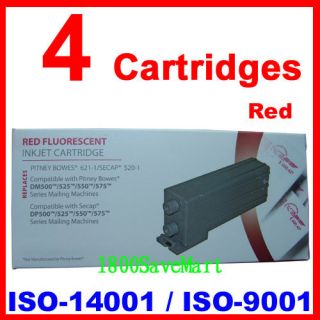    Red INK Cartridge Pitney Bowes DM400 DM500 DM525 Secap DP500 DP550