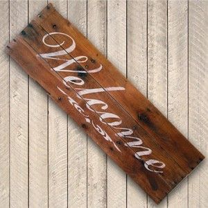 Recycled pallet wood Welcome Sign. Handpainted.Rustic,Shabby chic 