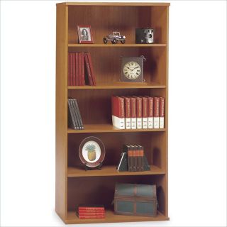   Series C 5 Shelf Open Double Wood Natural Cherry Bookcase
