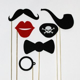 Wedding Photo Booth Props Mustache Lips Pipe On A Stick Photobooth 