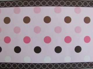 Avalon Pink and Brown Circles Polka Dots Baby Nursery Wallpaper Wall 