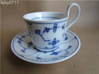 Vintage Royal Copenhagen c1900 Plain Blue Lace Cup Saucer