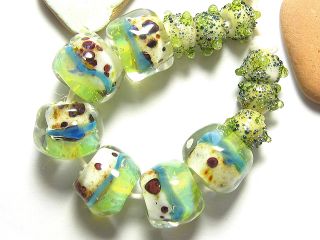   Lampwork Beads Boro Handmade Glass WONDERFULLY RUSTIC ROUNDS, 20 BOROS