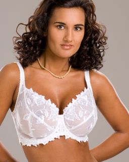 Ladies Camille Lingerie White Lace Embroidery Underwired Womens Bra 