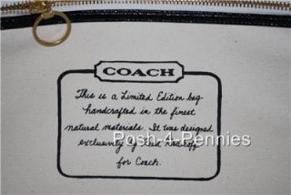 Coach Limited Edition Canvas Hand Painted Stripe Large Beach Tote Bag 