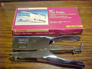 Vintage RARE Rapid 1 Plier Stapler Boston New in Original Box See Pic 