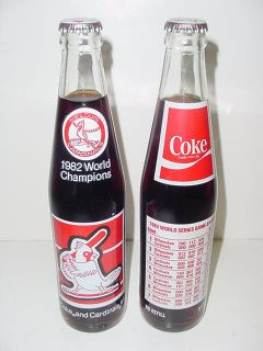   CARDINALS World Series Champions Coca Cola COKE bottles error & right