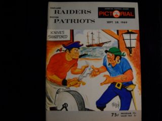 Boston Patriots Vintage Program Versus The Oakland Raiders