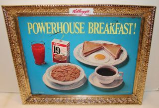 Kelloggs Powerhouse Breakfast 1969 Cereal Store Sign