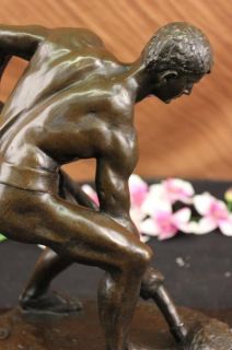 Signed Boucher Field Worker Bronze Sculpture Statue Figure Figurine 