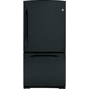 GE Gbscohbxbb 20CU ft Refrigerator Bottom Freezer Black