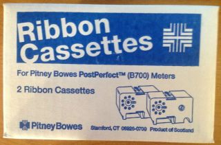 NEW Pitney Bowes 767 1 Lot of Two Ribbon Cassettes Genuine   Sealed in 
