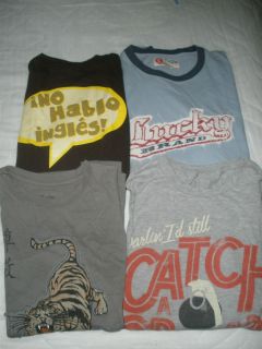Lot of 4 Mens Tee Shirt S Bowling for Soup Free Ship Lucky brand Bruno 
