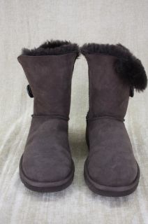 New UGG Australia Womens Bailey Button Boots 5803 Chocolate Suede 