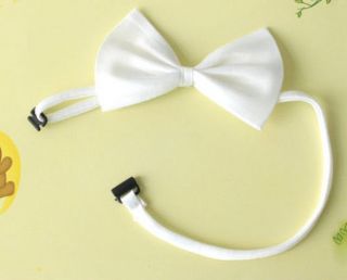   White Bow Kids Boys Toddler Solid Color Wedding Neck Bow Ties