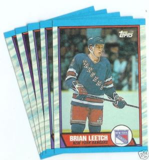 Card Lot 1989 90 Topps Brian Leetch Rangers RC 136
