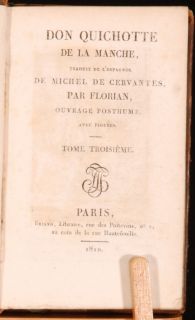1810 3VOL Don Quichotte de La Manche Cervantes in French