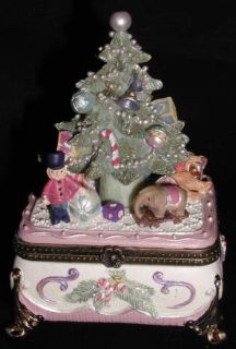 Exquisite Christmas Tree Porcelain Hinged Box PHB Adler