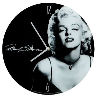 New Vandor 12 inch Glass Wall Clock Marilyn Monroe