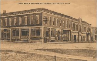 NW Boyne City MI Nice Downtown Store and Businesses on The Bank Block 