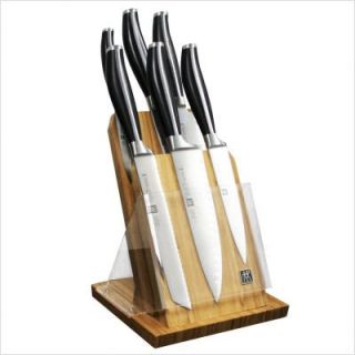 Two rows to hold up to 8 knife Hidden magnetic strips to hold knifes 