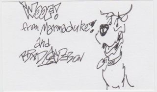 Brad Anderson Hand Drawn Sketch MARMADUKE Signed Autograph COA 