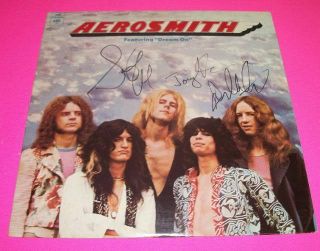 Aerosmith x3 Steven Tyler Brad Whitford Kramer Signed Vinyl LP Exact 