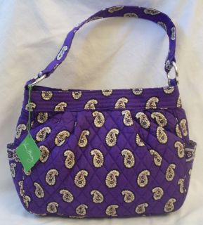 Vera Bradley Simply Violet Reversible Tote Bag Purse Handbag Fast Free 
