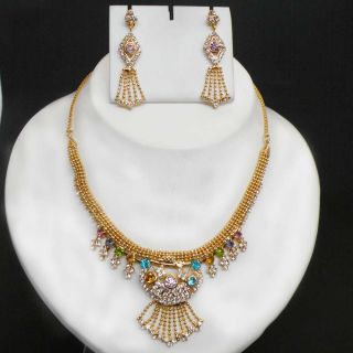   Fashion Jewelry Gold Plated Zirconia Bridal Necklace Set BJ1505m