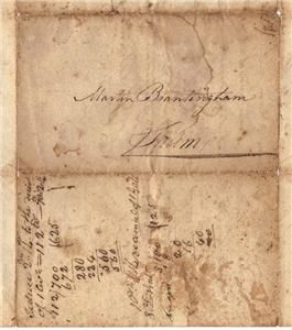 1817 Ohio Wilderness Stampless Quaker Pioneer Letter