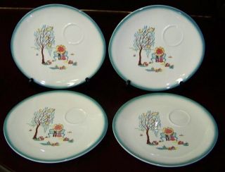 1950s Brock FOREVER YOURS Set 4 Snack Plates