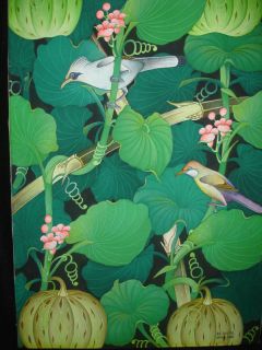 Balinese Starling Birds in Jungle Painting Ubud Pengosakan Bali Art 