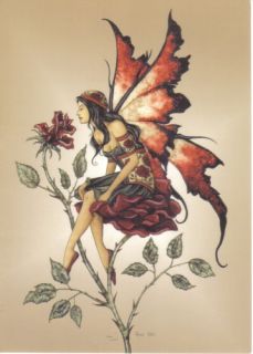 Amy Browns Rose Red Fairy Art Postcard 2004 Mint New