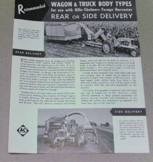 Allis Chalmers Forage Harvester Wagon Brochure 1955 Mint Condition