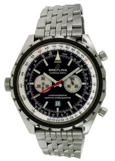Breitling Chrono Matic MPH Black Dial Stainless Steel Mens Watch
