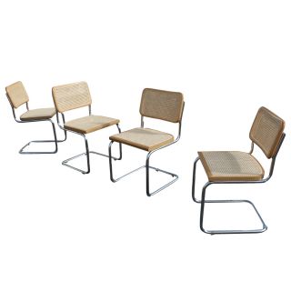 marcel breuer cesca style side chairs cane frame is 1 round steel 